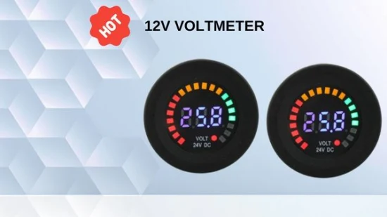 방수 12V DC 전압계 컬러 LED 디지털 디스플레이 텐트 패널 전압계 전압 측정기 스케일 게이지 배터리 테스터